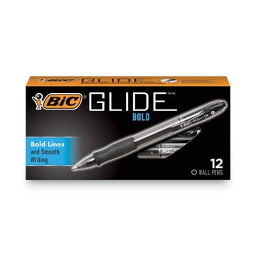 BIC® Glide Bold Ballpoint Pen, Retractable, Bold 1.6 Mm, Black Ink, Smoke Barrel, Dozen freeshipping - TVN Wholesale